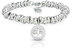 SAGA GIOIELLI® BRACCIALE DONNA ALBERO DELLA VITA ACCIAIO INTRECCIATO