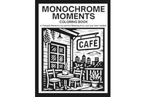 MONOCHROME MOMENTS: Peaceful Stress Relief Coloring Book For Teens, Adults And All Ages With Mindful illustrations to Color with One Black Pen (One Pen One Color Book)