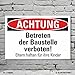 Produktbild Schild Achtung Betreten der Baustelle verboten Verbotsschild 3 mm Alu-Verbund 600 x 400 mm