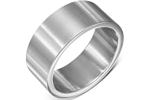 ZENSE - Anello di fidanzamento o fede da uomo in acciaio inossidabile opaco e argento ZR0103