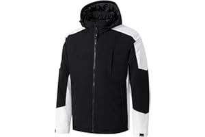 TONY BACKER - Giacca Invernale Uomo, Idrorepellente, Calda Softshell, Giacca A Vento Uomo Con Cappuccio Removibile, Regolabile Con Tasca Interna, Ideale Per Tempo Libero, Trekking, Moto