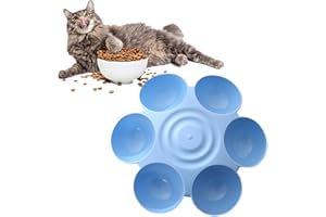 JLOBNYIUN Gamelle en forme de fleur pour chat avec 6 gamelles pour chat | Gamelle antidérapante de qualité alimentaire pour animaux de compagnie, en forme de pétales pour chats d'intérieur