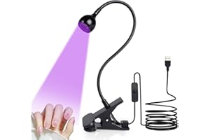 LOPHE UV Lampe für Gelnägel, Flexible Schwanenhals Led Lampe Nägel, Mini Drehbarer Nagellampe mit Sicherungsclip, Nagellack u