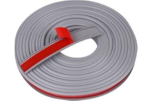 wordmouk Samoprzylepne obrzeże okleiny w kształcie litery U, taśma wykończeniowa elastyczna taśma wykończeniowa TPE do drzwi samochodowych, narożników stołów, szafy, półek na krzesła, 18 mm x 5 m, szara