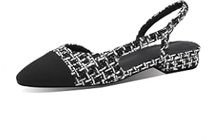 MIRAAZZURRA Escarpins plats, à bride arrière, pour femmes, à bout rond fermé, décontractés, bicolores, chaussures pour le bureau