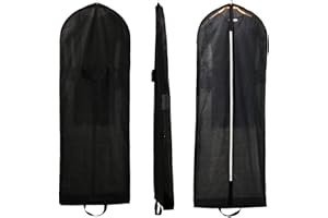 HIMRY Traspirante Borsa Porta Abiti, 149cm x 57cm Sacca per Indumenti, Lungo Termine Respirabile Stoccaggio per Vestiti da Sposa/Vestiti da Sera/Vestiti/Giacche/Cappotti. Nero, KXB107 Black