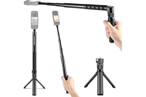 PULUZ Insta 360 Bullet Time Selfie Stick Kit per Insta360 X3 X4 X5 ONE X2, monopiede invisibile da 114 cm e mini treppiede per fotocamera con doppie viti da 1/4 per GoPro Hero 12 11 10 8 7 6 5