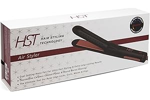 HAIR STYLING TECHNOLOGY HST Air Styler - Hair Straightener & Curler – Tourmaline Ceramic Plates, Nano Fan Cool Setting, Fast Styling for Locks, Curls, Waves & Flips – Professional Hair Styling Tool
