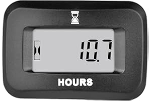 HonorMeet Digital DC 12V 24V 36V 48V 60V Betriebsstundenzähler, Gesamtstundenzähler zur Wartungserinnerung, funktioniert mit Rasenmäher, Traktor, Golfwagen, Go-Kart, Gabelstapler und anderen (Normal)
