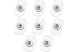 TRVL FIELDER Self Adhesive Mini Rollers, Kitchen Appliance Ball Rollers, 360° Swivel Universal Wheel Rollers, Adhesive Roll for DIY, Trash Can, Storage Box, Small Appliances (8, Clear)