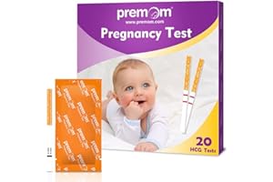 Premom Tests Grossesse Précoce Bandelettes: 20 Tests HCG Résultats Précis avec Application Française Intelligente Premom (iOS et Android) Suivi de Fertilité
