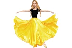 Baisdan - Gonna in Raso per Danza del Ventre, Costume da Festival, Gonna Lunga e Ampia