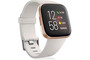 Oielai pour Bracelet Fitbit Versa 2/Bracelet Fitbit Versa, Silicone Sport Classique Remplacement Bracelet Compatible avec Fitbit Versa Lite/Versa 2/Fitbit Versa pour Femmes, Grand Lumière Stellaire