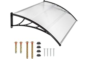 tectake® Marquesina Resistente para Puerta Entrada Exterior, Burlete Puerta Entrada, Placas de Policarbonato, Tejado Exterior y Toldos Exterior Terraza Duraderos - 93 x 150 x 0,5 cm
