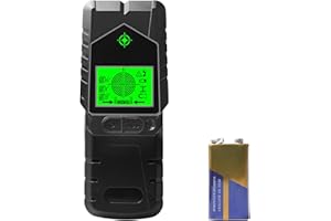 LEIKURVO Localizador de líneas, 6 en 1, escáner de pared, detector de líneas, buscador de cables multifunción, con pantalla LCD y alarma, detector de metales para encontrar líneas eléctricas, vigas de madera