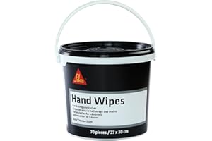 Sika - SikaCleaner-350H - Salviette per la pulizia di mani e attrezzature - Delicato sulla pelle - Rimuovere unto, lubrificanti, adesivi, oli, catrame, inchiostri, cera - 70 panni