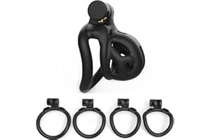 MKGMYGZ Jaula de castidad plana, jaula de castidad pequeña, jaula de castidad invertida jaula de pene masculino diseño de cerradura oscura, buena ocultación, pareja atada juguetes sexuales SM 3 (B)