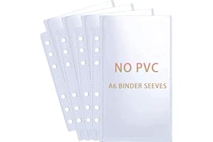 WITHYU 40 Stück 80 Taschen Budget-Blatt-Schutzhüllen für A6 6-Ringordner, ultraklare Bargeldbinderhüllen, doppelseitig, Toplader-Blattschutz für Budget-Blatt, Währungssammlung, 8,9 x 12,7 cm Fotos