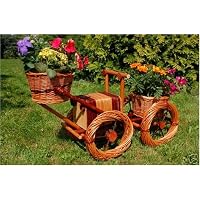 Weidentraktor Blumenkübel – XXL, Braun, Mit Folie Ausgekleidet, Aus Nachhaltiger Weide, Handarbeit