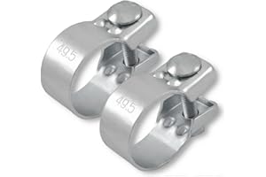 GRILINDO 2x Breitbandschellen ø von 37-82 mm Auspuff Schelle Klemme Traktor Verzinkt (49,5 mm (48-51mm))