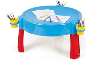 Dolu Tavolo da attività 3 in 1 con Sabbia e Acqua Tavolo da attività Blu da Giardino per Esterni, Giochi con Sabbia per Bambini 2 Anni