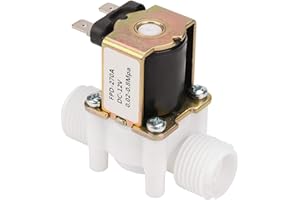 OKBYY Elettrovalvola a Solenoide, G1/2" NC, DC 12V, Valvola Elettromagnetica in Plastica, per Lavatrice, Irrigazione a Spruzzo del Giardino