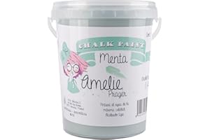 IberNorma Amelie Prager 1 Litro Pintura a la Tiza para muebles, Chalk paint para decoración y manualidades en madera 1L (14 Menta)