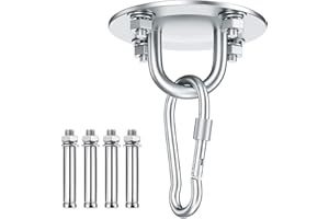 ANHORTS Hamacas Colgantes Ganchos de Techo, Acero Inoxidabl Soporte Saco Boxeo Pesado, Soporte de Techo para Hamacas, Sillón Colgante, Sacos de Boxeo, Yoga, Columpio, Capacidad 450Kg (Plata)