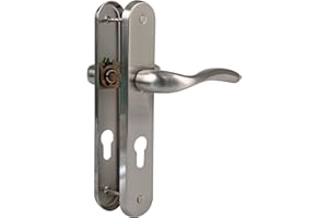 Amig - Set Maniglia per Porta - Modello Lena - Acciaio - 238 x 40 mm - Serratura di 8 mm - Colore: Cromato opaco