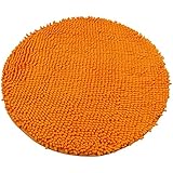 Luxbon Alfombra Lisa Redonda Devorativa para Salón Sala Dormitorio Baño Naranja 60x60cm（varias colores）