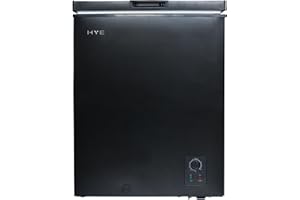 HYE Black 139L Chest Freezer, Compact Freestanding Design, Lightweight Unit, Quiet 42dB Operation, Ideal for Big Families – RF01CF139B24