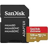 SanDisk Extreme 128 GB microSDXC Memory Card + SD Adapter with A2 App Performance + Rescue Pro Deluxe, Up to 160 MB/s, Class 