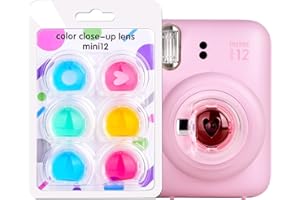 HIYQIN Juego de Filtros de Lentes de Primer Plano de Color Compatible con Cámara Fnstantánea Fujifilm Instax Mini 12 Filtros de Color - Juego de Filtros Coloridos de 6 Piezas