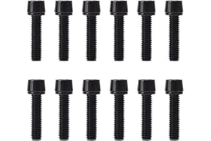HZAOPZE 12 pcs Boulons de Tige de Vélo Vis de Potence de Vélo, Vélo Boulons de Tige Fixes avec Rondelles, Vis de Tige de Bicyclette pour Vélo de Route de Montagne(M5 x 20 mm, Noir)