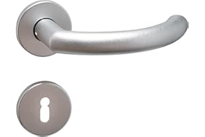 BUDDY4HOME HOUSE ACCESSOIRES Buddy4Home Türgriff Alu Buntbart Silber F1 Türgarnitur Türbeschlag Türdrücker Türklinke Drückergarnitur Zimmertüren Türbeschläge Innentüren Set Türgriffe Wohnungstür Prag