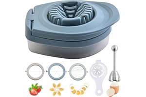 Zasjon Tagliauova in acciaio inox 3 in 1, strumento per tagliare le uova, con apriuova e separatore per uova, kiwi, fragole, cibi morbidi, lavabile in lavastoviglie