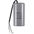 sourcing map CBB60 Run Capacitor 40uF 450V AC 2 Wires 50/60Hz Cylinder 96x50mm with Terminal for Air Compressor Water Pump Motor
