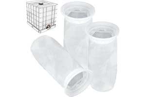 Fuhesgu 3 Pcs Filtro de Tapa IBC Filtro Nylon Deposito IBC Filtro Tanque IBC Filtro Agua de Lluvia Bolsa Colador de Malla Fina Filtro 200 para Filtrar el Agua de Tanque IBC, Reutilizable y Lavable