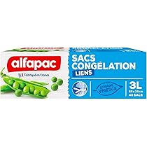 Sacs de congélation, LLDPE 2 l 30 cm x 20 cm transparent en boîte