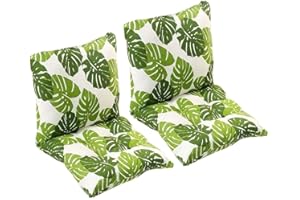 MeRcri Pack 1/2/4 Cojines para Sillas con Respaldo,40x40/45x45/50x50 cm,con Correas de Sujeción,Cojín Acolchado de Respaldo Bajo, Cojín Acolchado para Silla de Jardín (Color : #7, Size : 45x45cm2pcs)