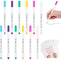 Penna Per Tessuti Cancellabile A Caldo - Set 4 Pennarelli Con 20 Ricariche Per Cucito, Ricamo E Cucito Con Punta Fine 0.5mm - Foto 6