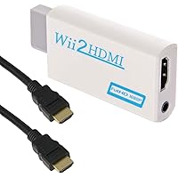GoldOars Adattatore Wii a HDMI da Wii a HDMI Converter Adattatore Convertitore video Full HD 1080P con uscita audio Jack 3,5m