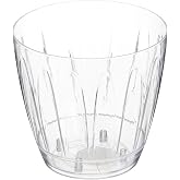 Serinova OR02 Transparent Orchid Pot with Plate 14.3cm, 1.5 Liter Transparent