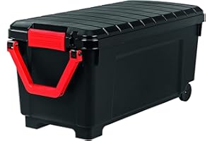 Iris Ohyama, Grande caja de almacenamiento para bricolaje, 170 Lasa y ruedas, móvil, garaje, jardín - Store it All Box SIA-1000 - Negro