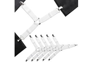 WELHAEPI Bed Sheet Fasteners Clips, 5pcs Adjustable Bed Sheet Clips, Triangle Fitted Sheet Clips, Elastic Bed Sheet Straps Bed Corner Sheet Clips for Bedding, Mattress Cover Clips for Bed Sheet Sofa