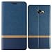 Produktbild Lively Life Galaxy A3 hülle – Premium Luxuriös PU lederhülle[Vollständigen Schutz] [Kreditkartenfach] Folio Flip Tasche Schutzhülle im Denim Pattern für Samsung Galaxy A3(Denim-Blue)