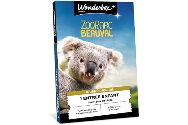 Wonderbox Connect - Coffret Cadeau - ZooParc de Beauval - 1 entrée Enfant pour 1 Jour - 800 espèces à découvrir - Parc à thème - Validité 27 Mois