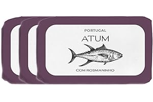 ‎FEINKOST MACHADO Feinkost Machado – 3x Thunfisch mit Rosmarin (je 120g) | Mediterrane Delikatesse aus Portugal | Zarter Thunfisch in Öl mit aromatischem Rosmarin – Perfekt für Salate & Snacks | Ideal für Feinschmecker