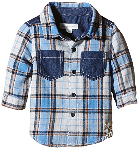 Pumpkin Patch Baby-Boys Denim Panel Shirt, Multicoloured (Classic Cobalt), 12-18 Months