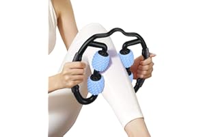 ELOKI Foam Roller Massager Tools, 3D Foam Roller 360°Massager Full Body Relaxation Tool Yoga Fitness 4 Wheels Roller Muscle Therapy Stick